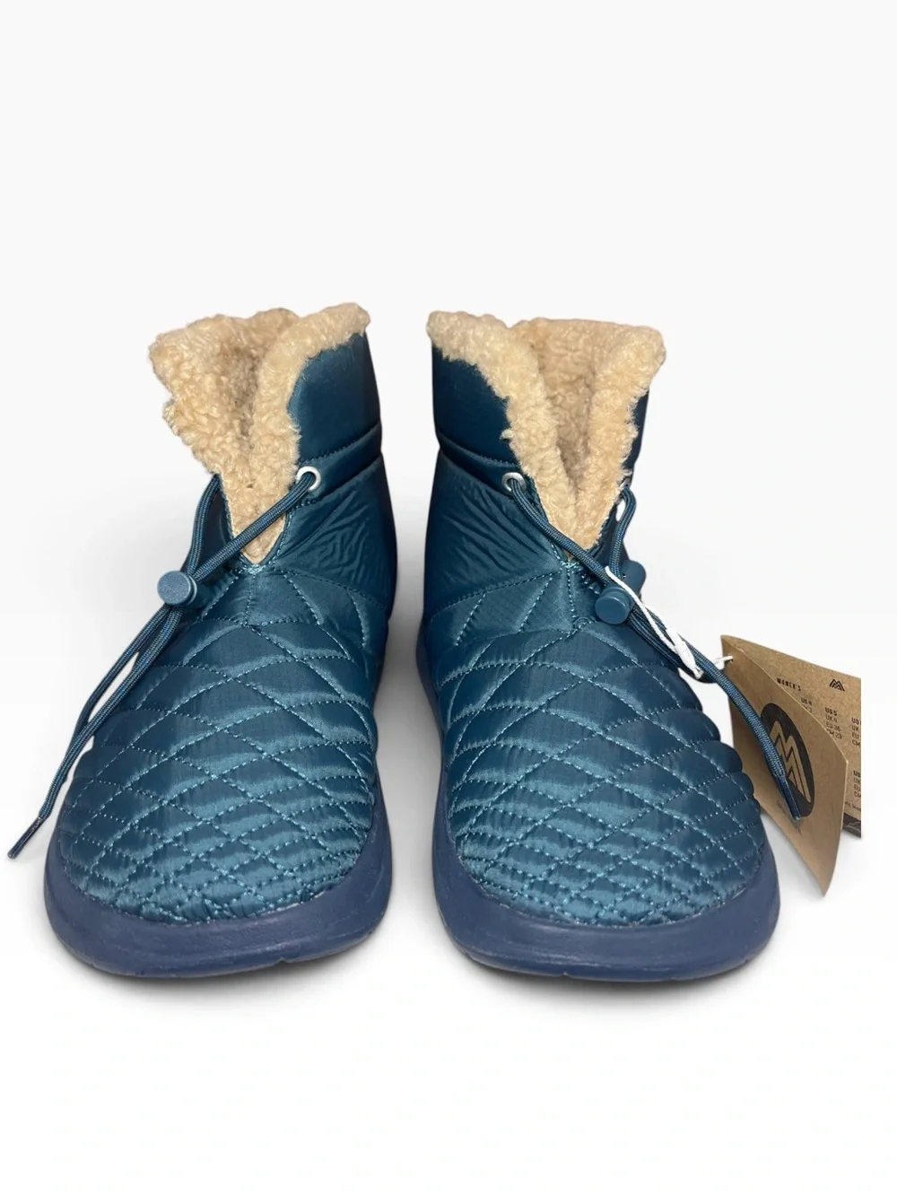 Malibu Sandals Chukka Boots Blue Vegan Drawstring Quilted Shoes Mens US 8 NEW